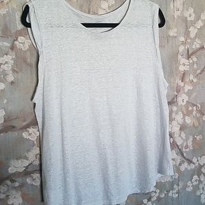 Loft sleeveless linen tee